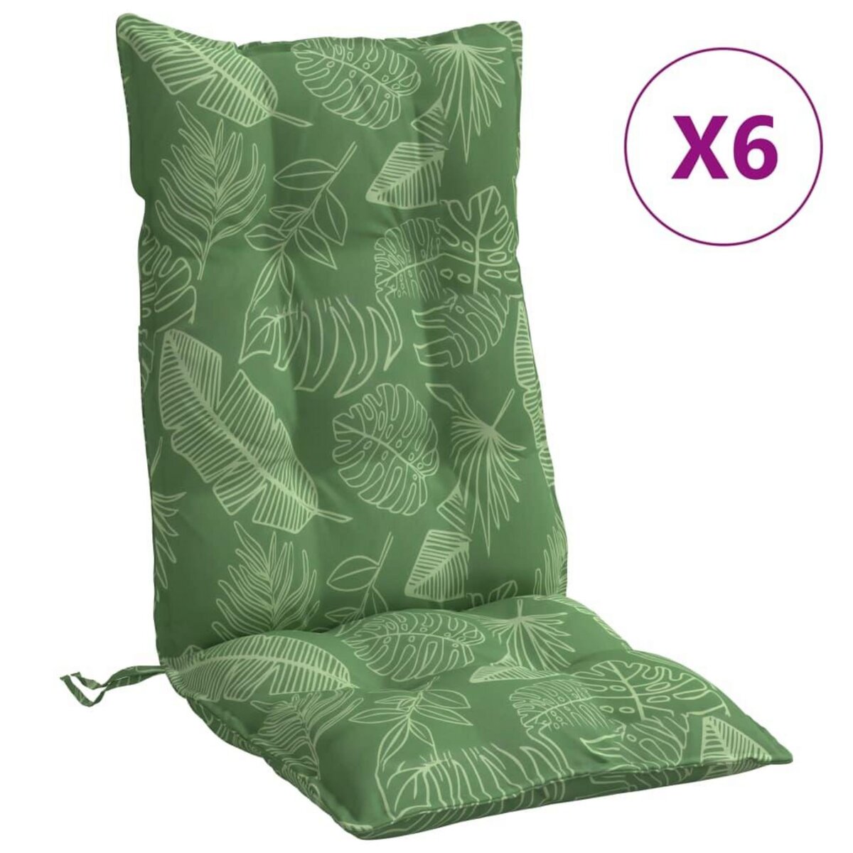 VIDAXL Coussins de chaise a dossier haut lot de 6 modele de feuille