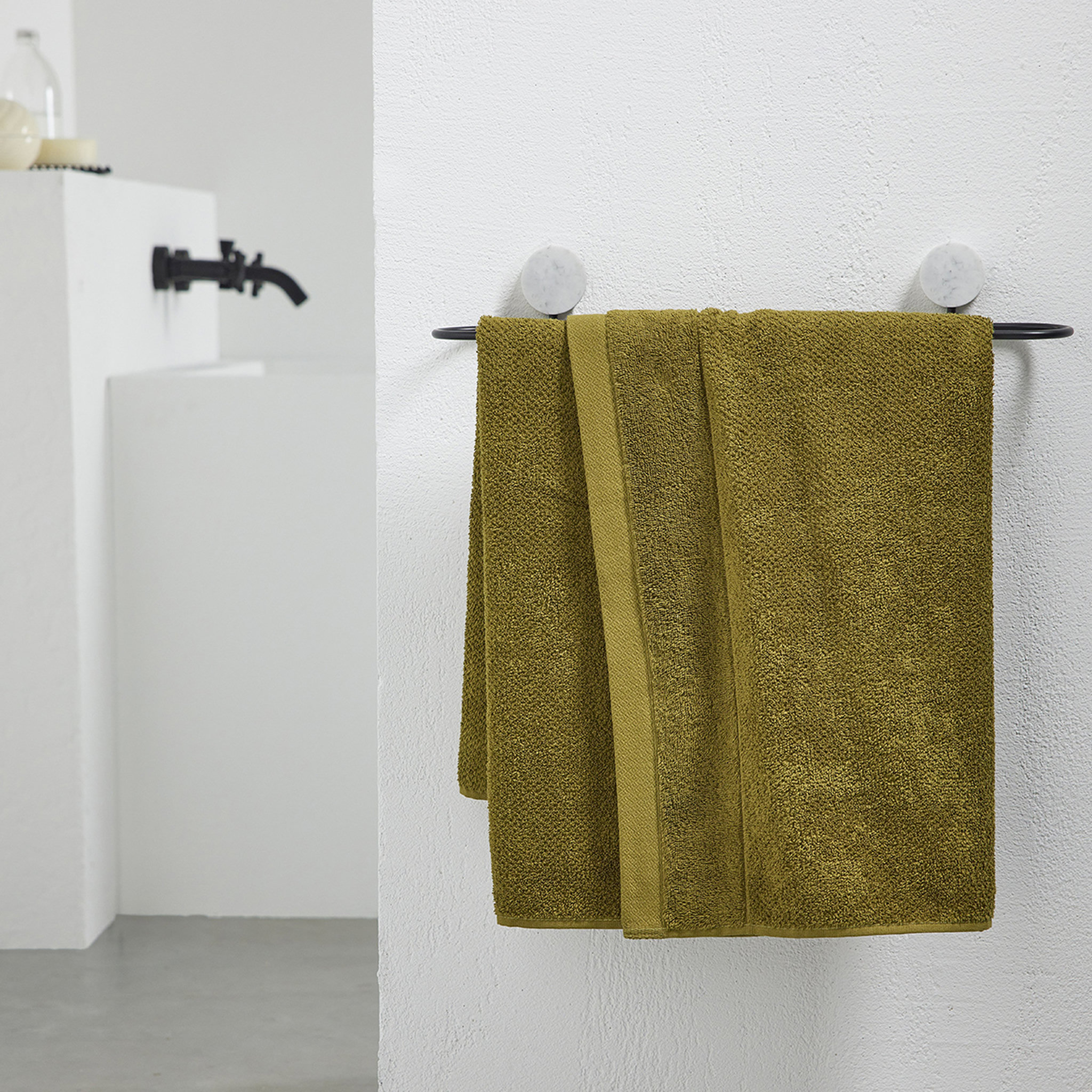 Voir la diapositive 1 : TODAY Drap de bain uni en Coton bio 450 G/M²