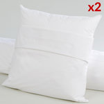 DODO Lot de 2 Protège Oreillers Absorbants - Molleton de Coton Bio. Coloris disponibles : Blanc