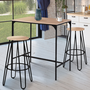 Voir la diapositive 2 : ID MARKET Lot de 2 tabourets de bar DUBLIN assise ronde design industriel