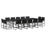 Voir la diapositive 2 : VIDAXL Ensemble a manger de jardin 15 pcs coussins noir resine tressee