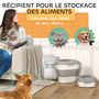 Voir la diapositive 4 : PAWHUT Conteneur à croquettes pour chiens et chats pliable 25L - roulettes, tasse, bol, cuillère - gris