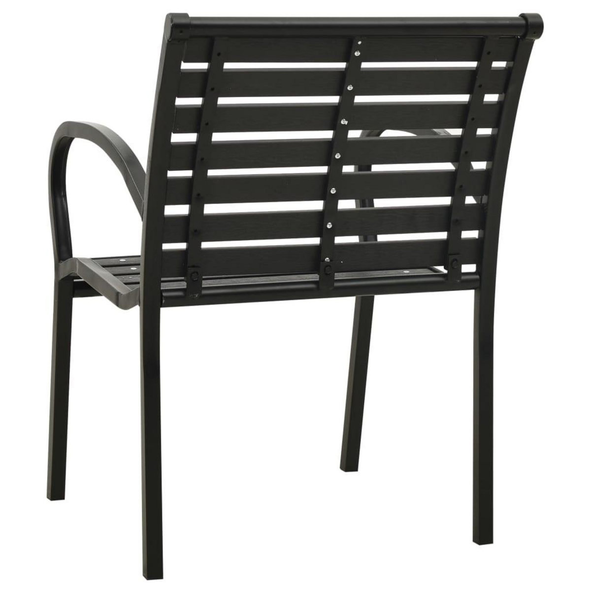 VIDAXL Chaises de jardin lot de 2 Acier et WPC Noir
