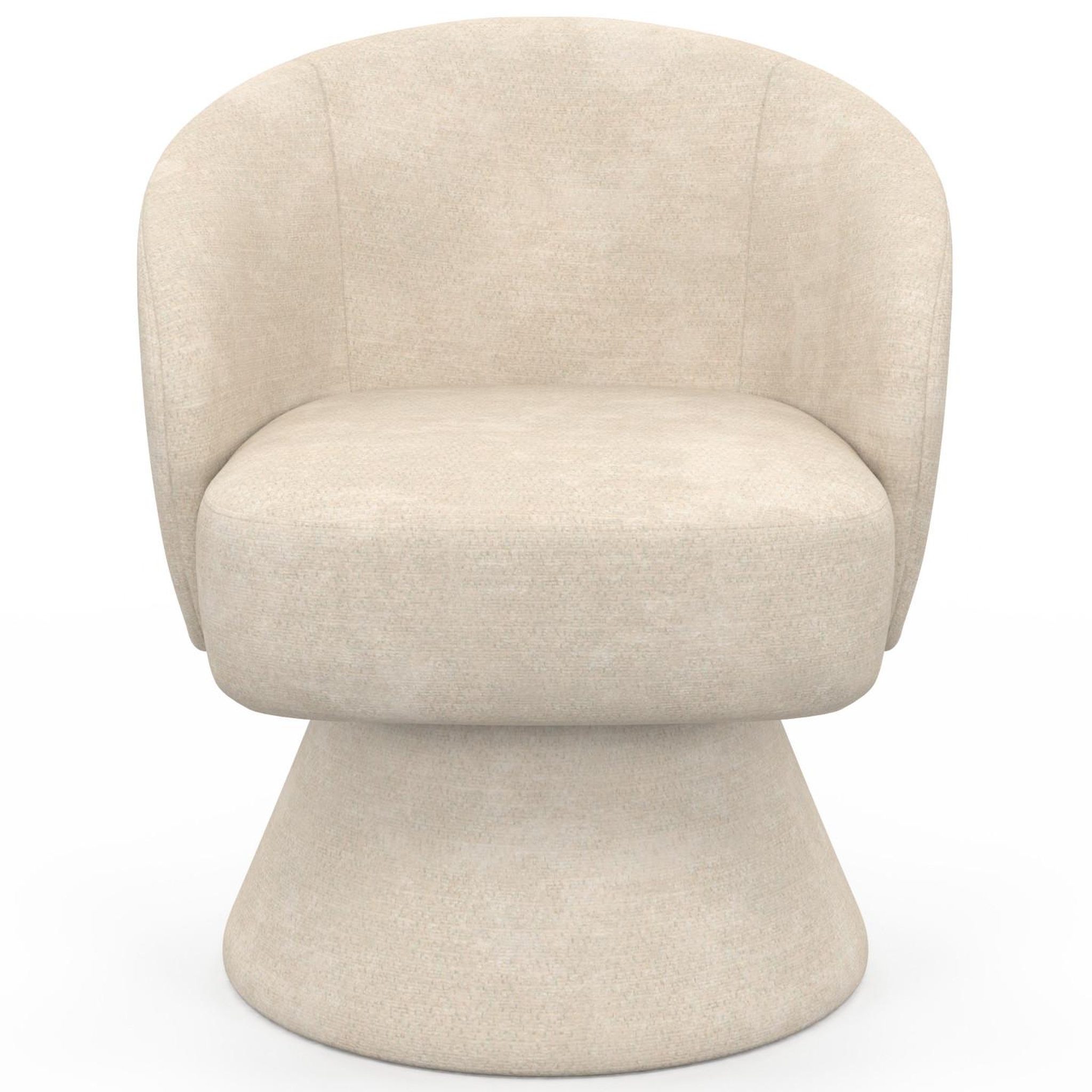 Voir la diapositive 3 : ID MARKET Fauteuil pivotant cyrus en tissu chenille beige