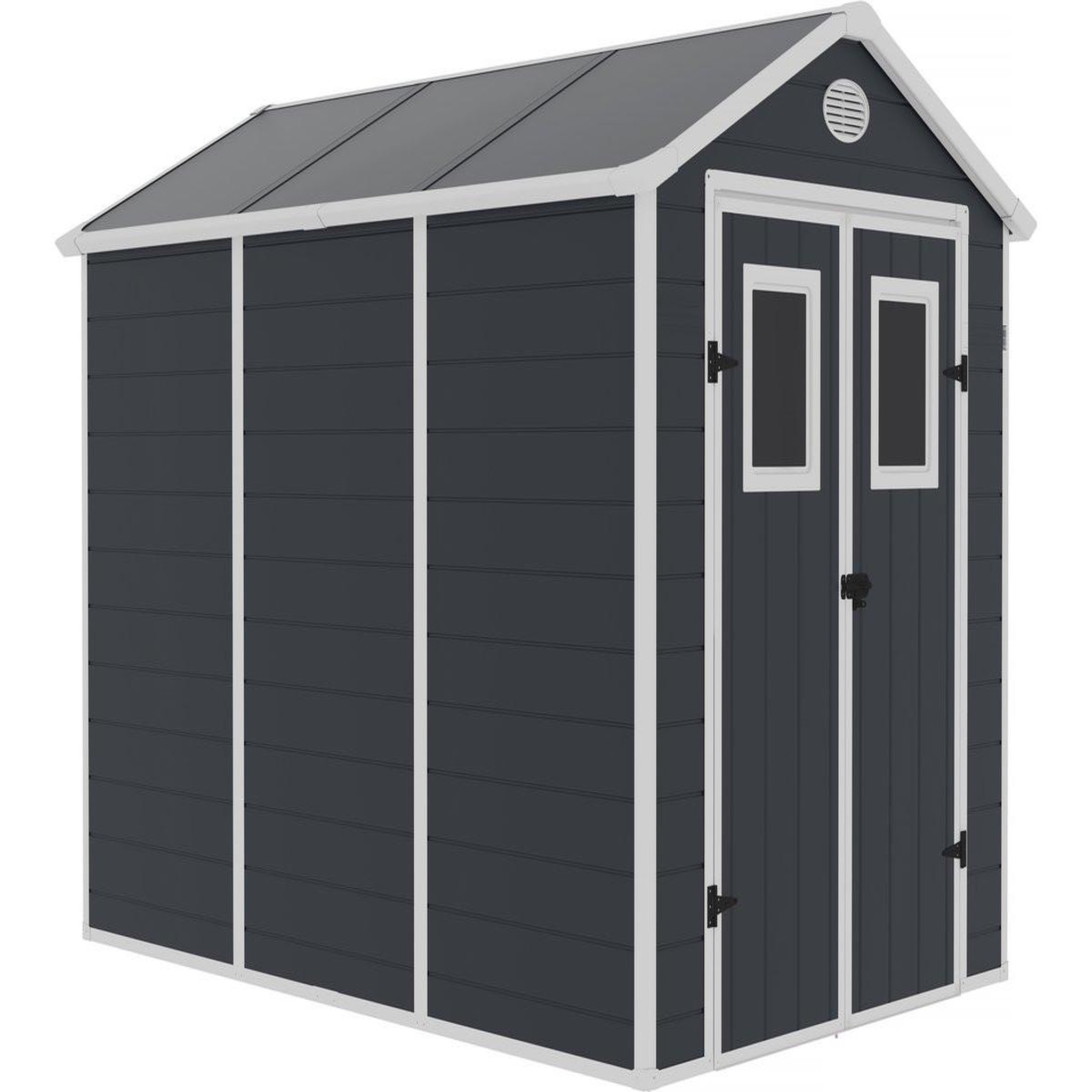 Habitat et Jardin Abri de jardin résine  texas  - 5.23 m² - kit d'ancrage inclus  - anthracite