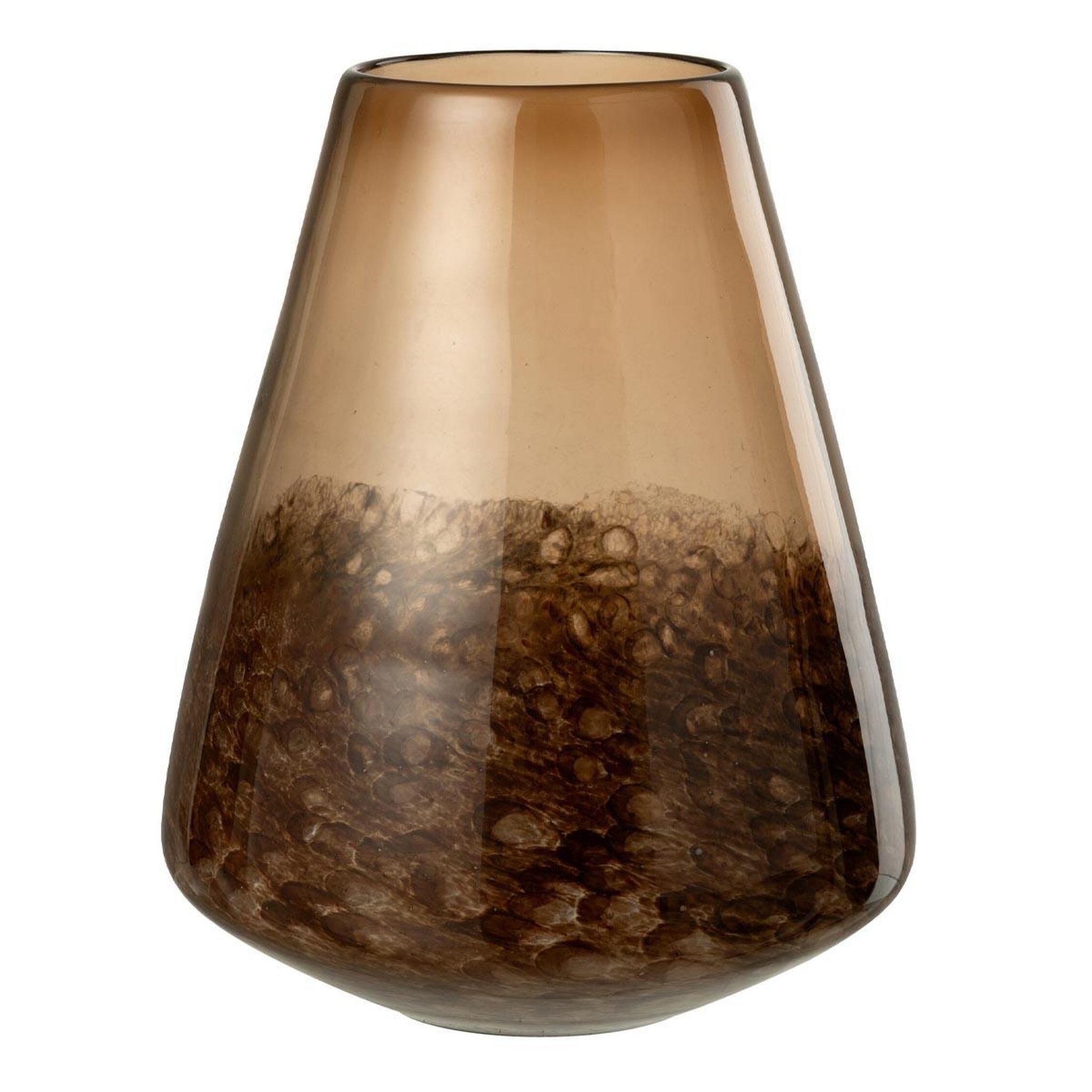 J-LINE Vase cône en verre  lester  29cm marron foncé