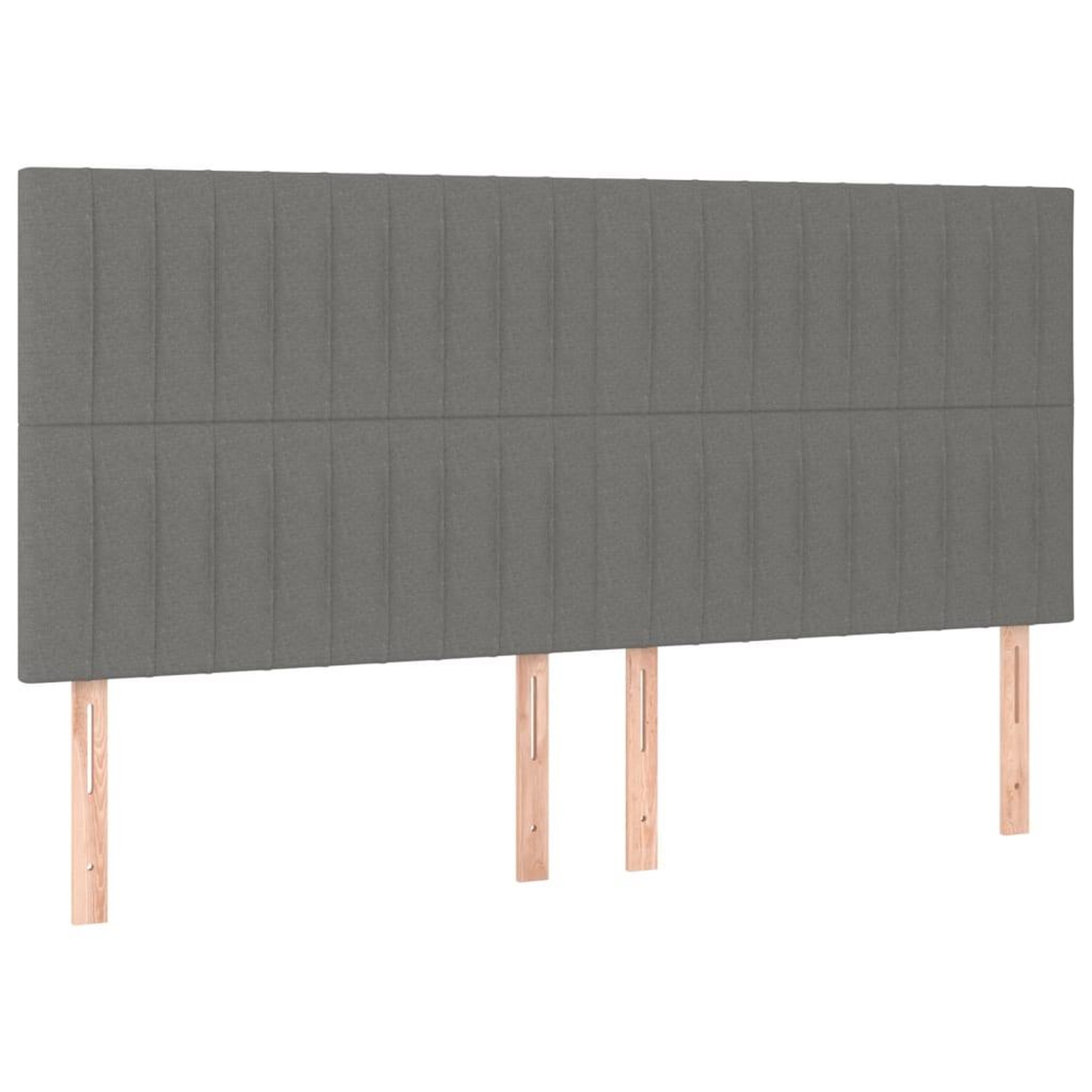 Voir la diapositive 4 : VIDAXL Tete de lit a LED Gris fonce 160x5x118/128 cm Tissu