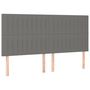 Voir la diapositive 4 : VIDAXL Tete de lit a LED Gris fonce 160x5x118/128 cm Tissu