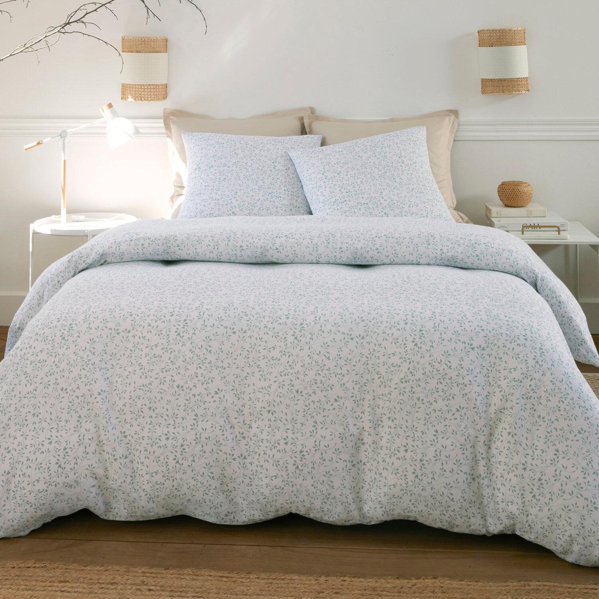 Voir la diapositive 2 : BATON ROUGE Parure housse de couette 100% gaze de coton imprimé murmure
