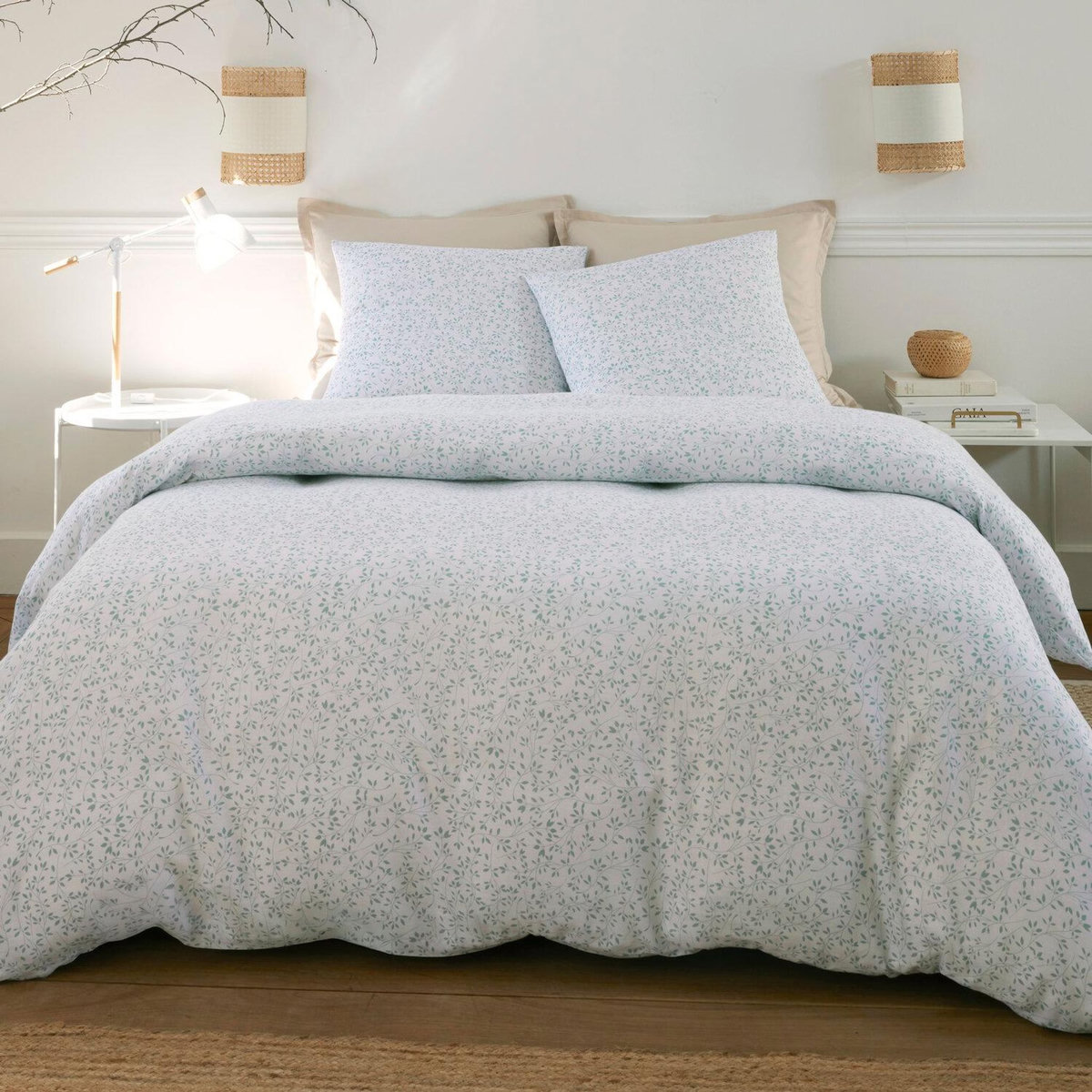 BATON ROUGE Parure housse de couette 100% gaze de coton imprimé murmure