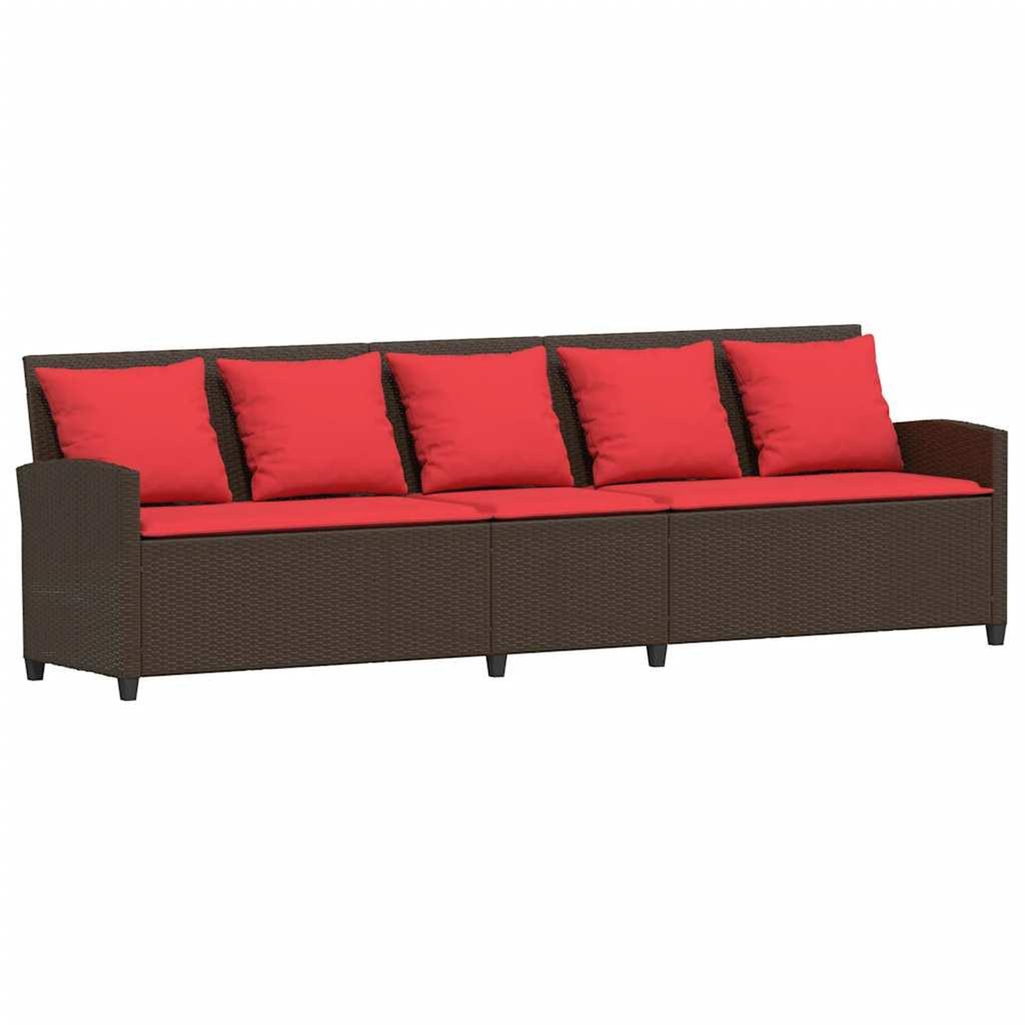Voir la diapositive 5 : VIDAXL Canape de jardin avec coussins marron resine tressee