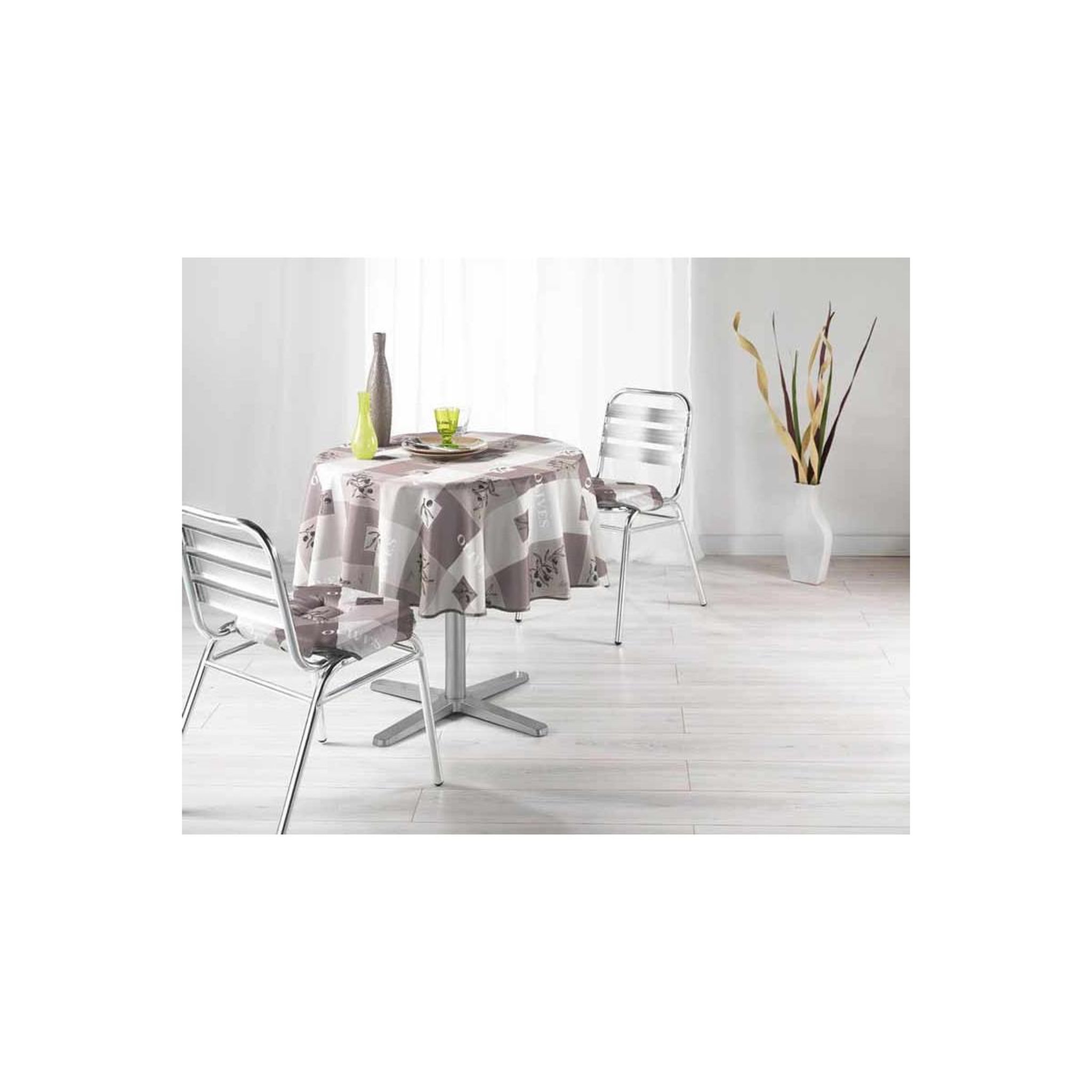 Douceur d'Intérieur Nappe Polyester 180cm Provencia Taupe