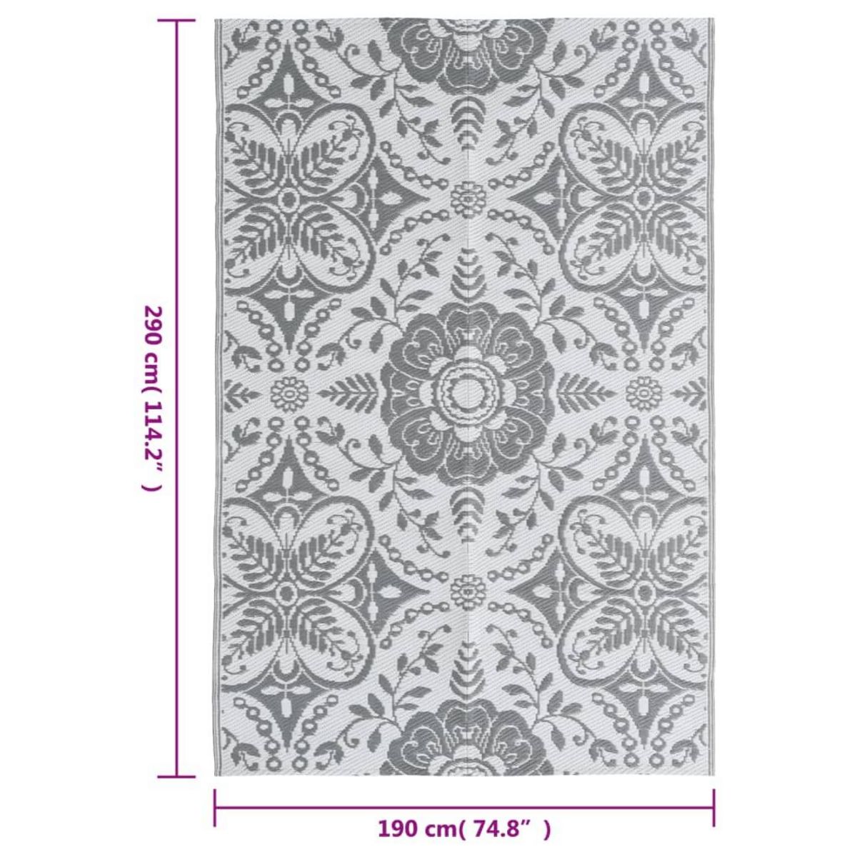 VIDAXL Tapis d'exterieur ARAKIL Gris clair 190x290 cm PP