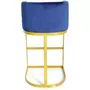 Paris Prix Chaise de Bar Velours Design  Noemy  100cm Bleu