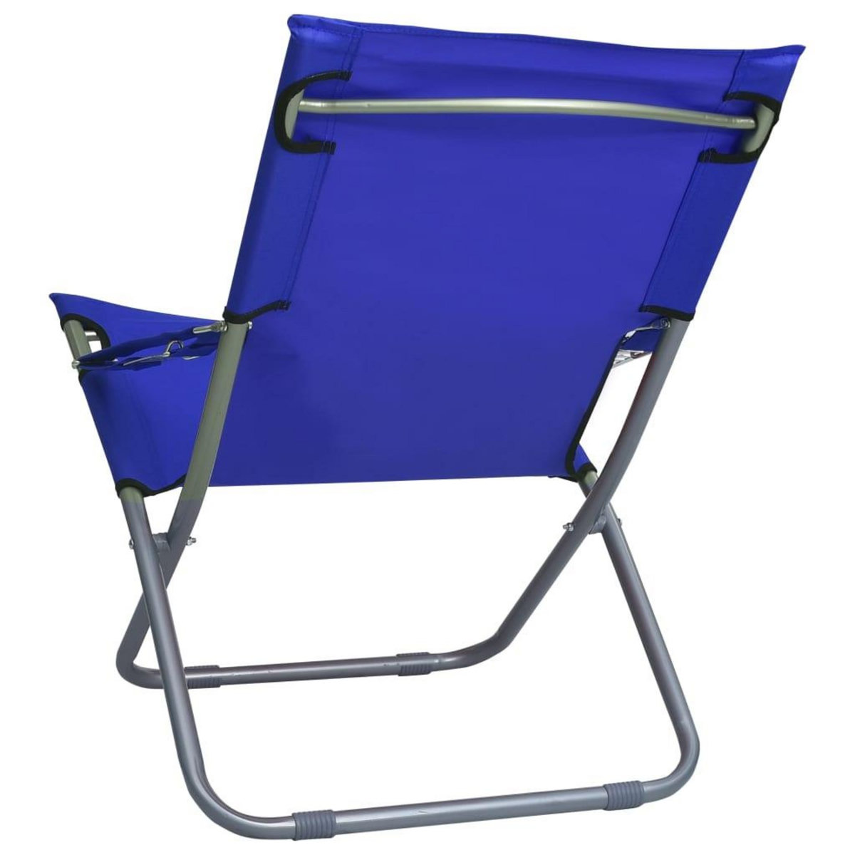 VIDAXL Chaises pliables de plage lot de 2 Tissu Bleu