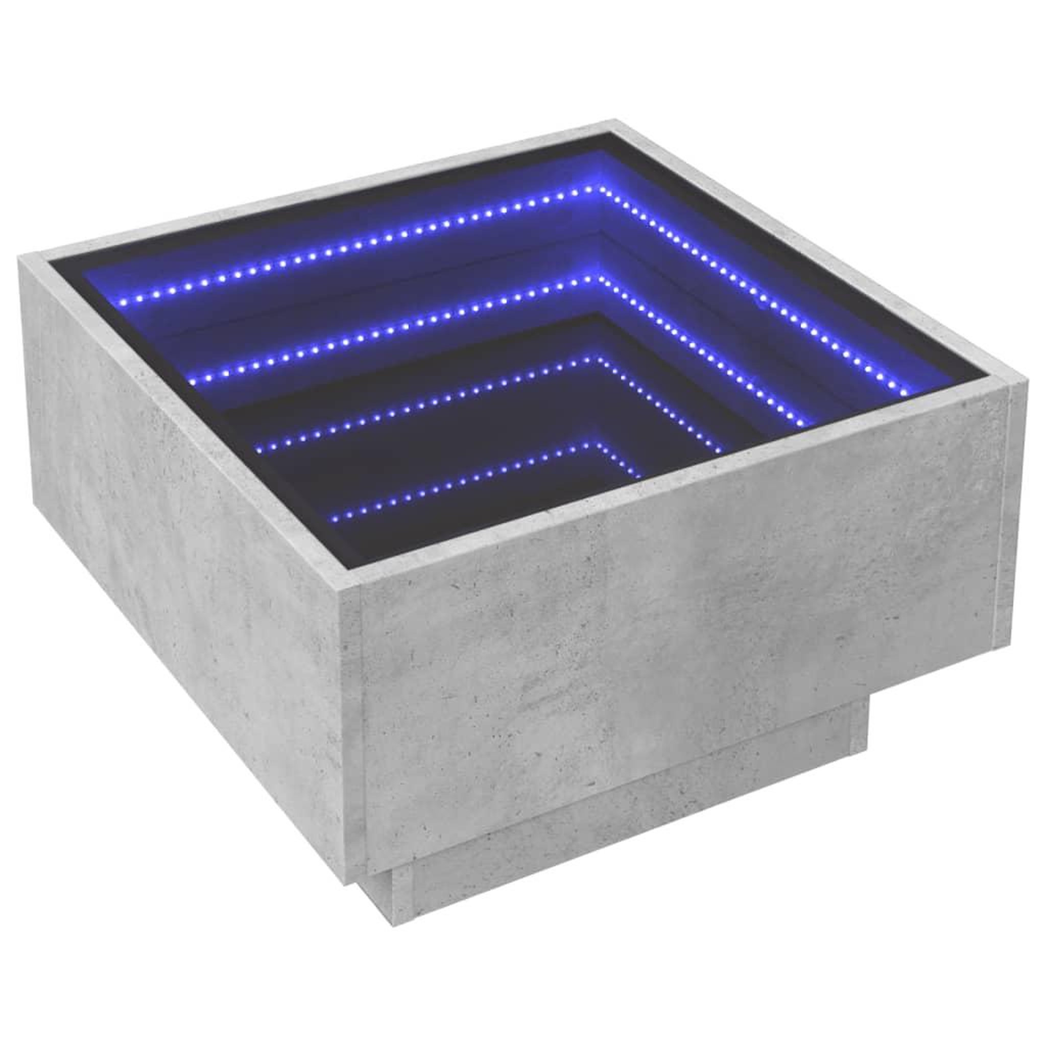 Voir la diapositive 3 : VIDAXL Table basse avec LED gris beton 50x50x30 cm bois d'ingenierie