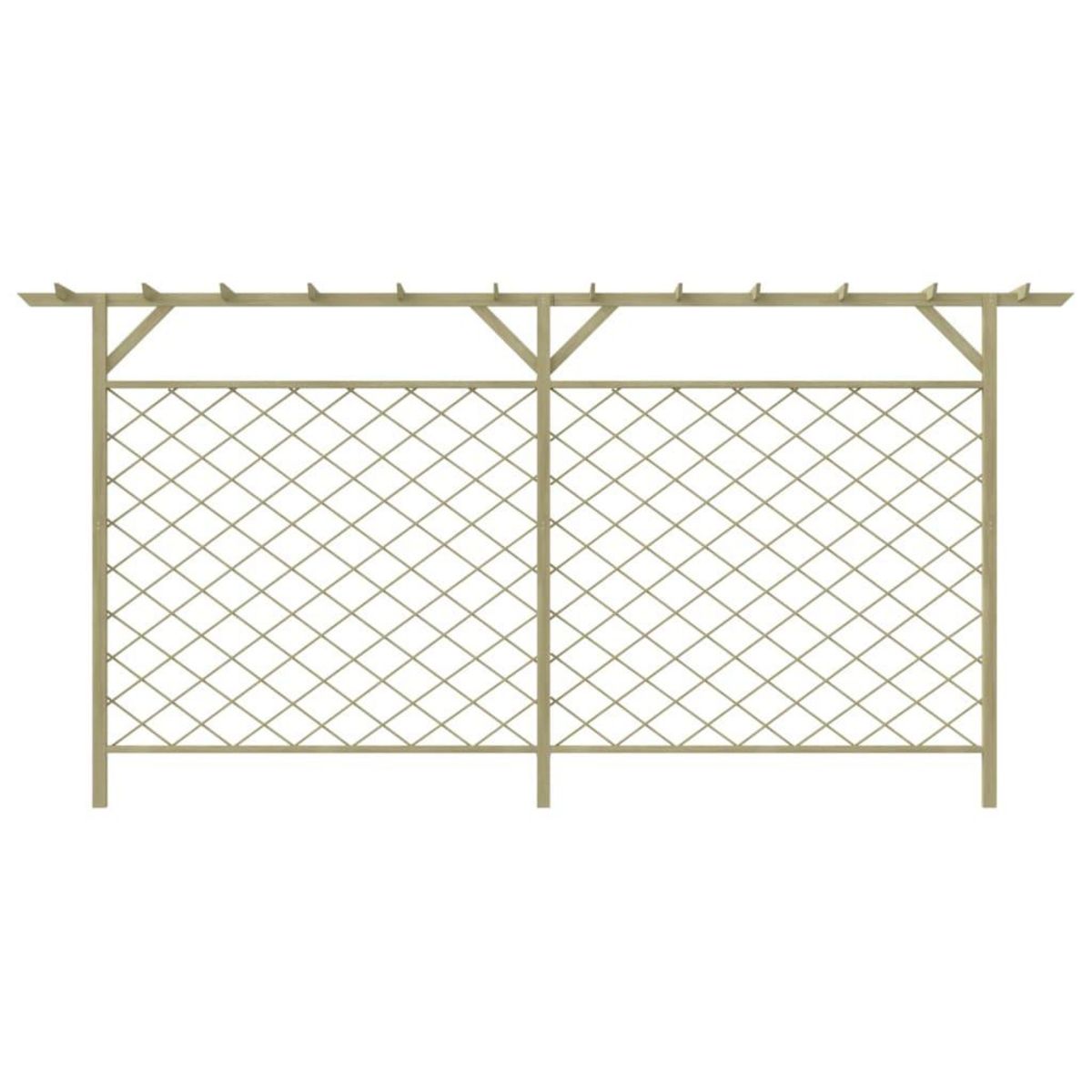 VIDAXL Cloture a lattes de jardin avec pergola Bois