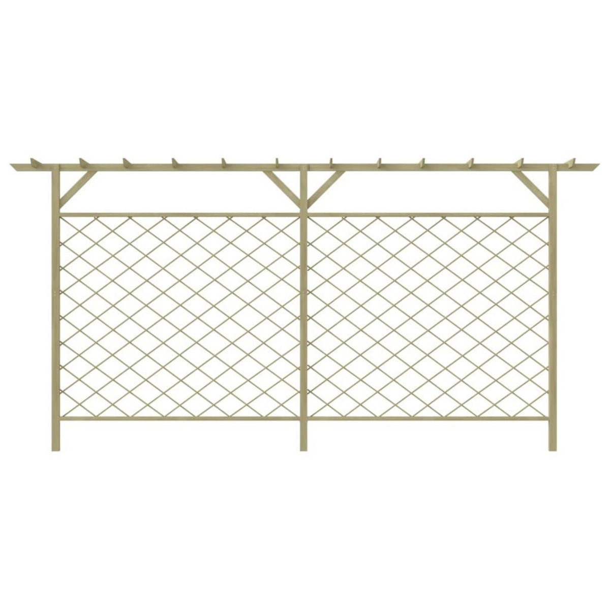 VIDAXL Cloture a lattes de jardin avec pergola Bois