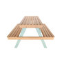 Voir la diapositive 4 : SWEEEK Table de pique-nique en bois d'acacia pour enfant, salon de jardin enfant 2 places, couleur teck clair