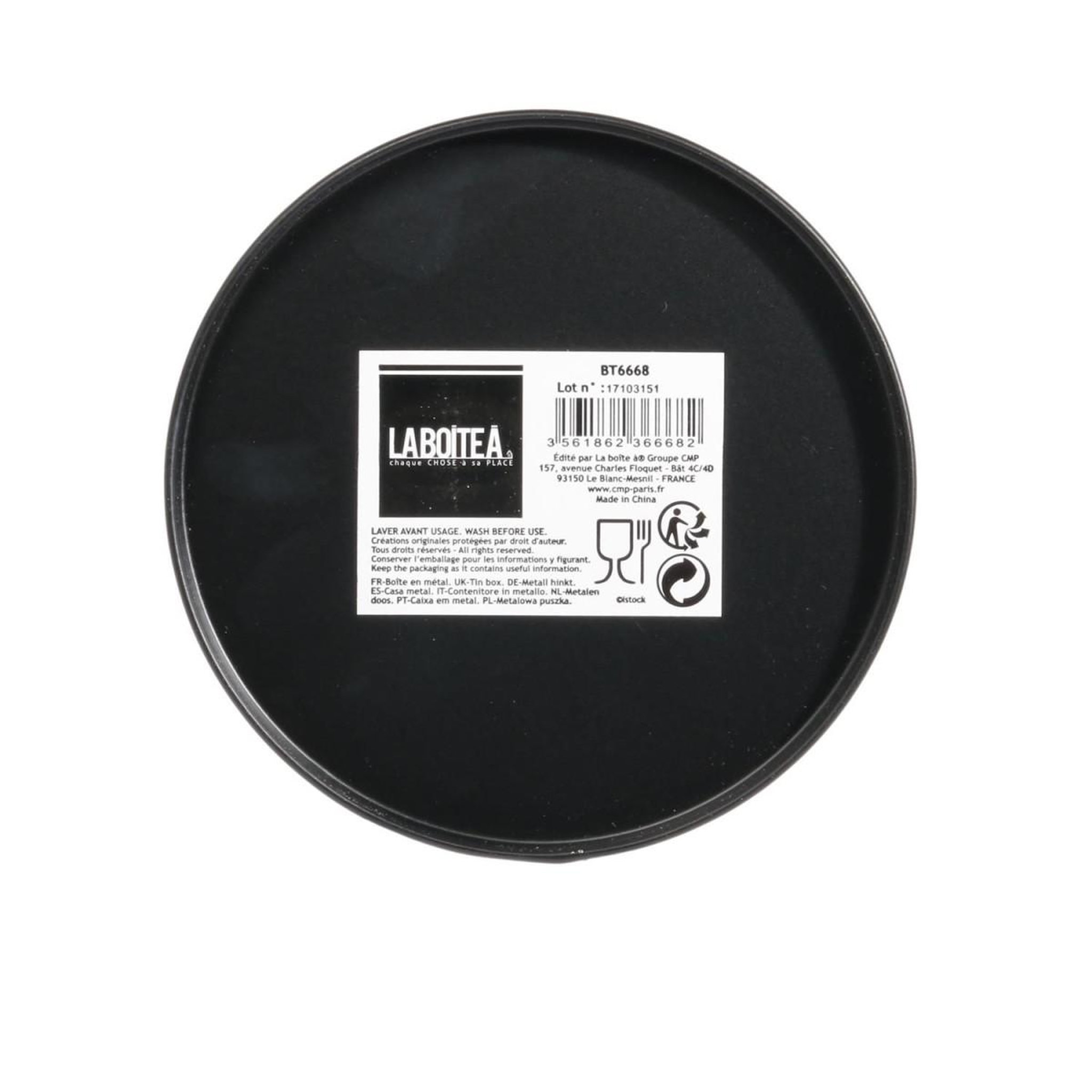 Voir la diapositive 2 : COOK CONCEPT Boîte de Conservation Design  Thé  18cm Noir & Or