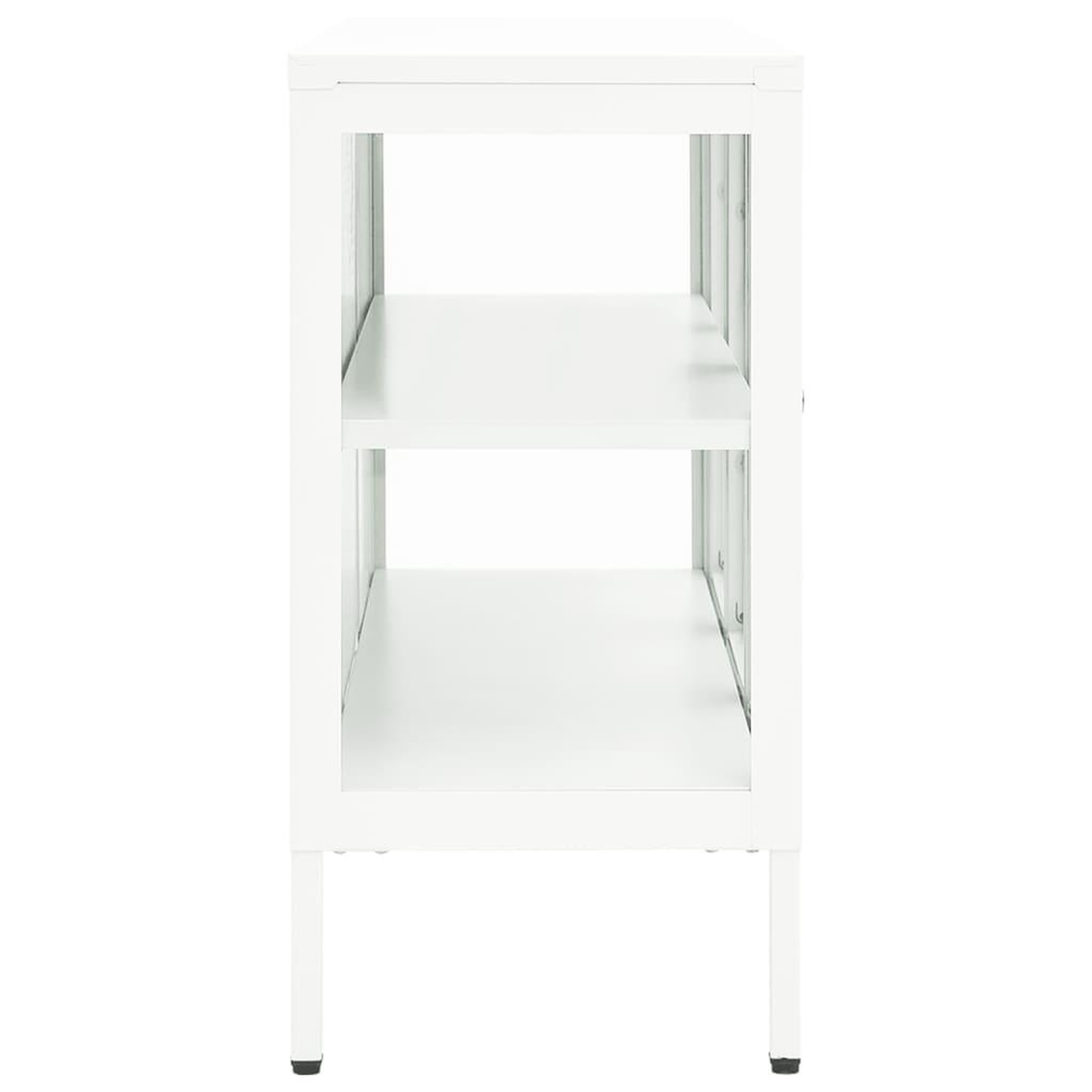 Voir la diapositive 4 : VIDAXL Buffet Blanc 105x35x70 cm Acier et verre