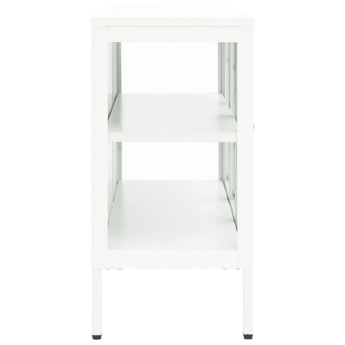 VIDAXL Buffet Blanc 105x35x70 cm Acier et verre