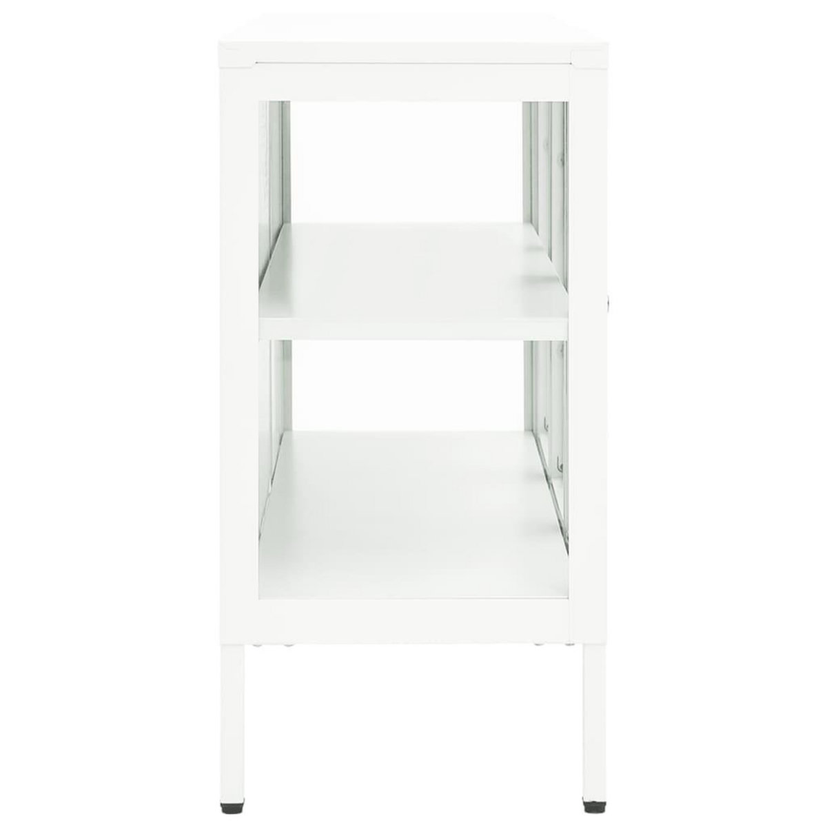 VIDAXL Buffet Blanc 105x35x70 cm Acier et verre