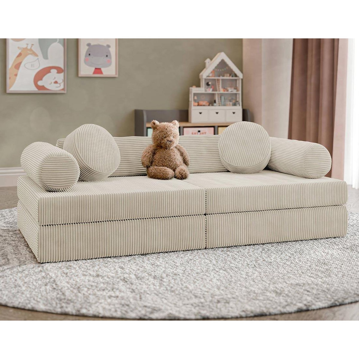 BEST MOBILIER Ines - canapé droit 2 places en velours côtelé