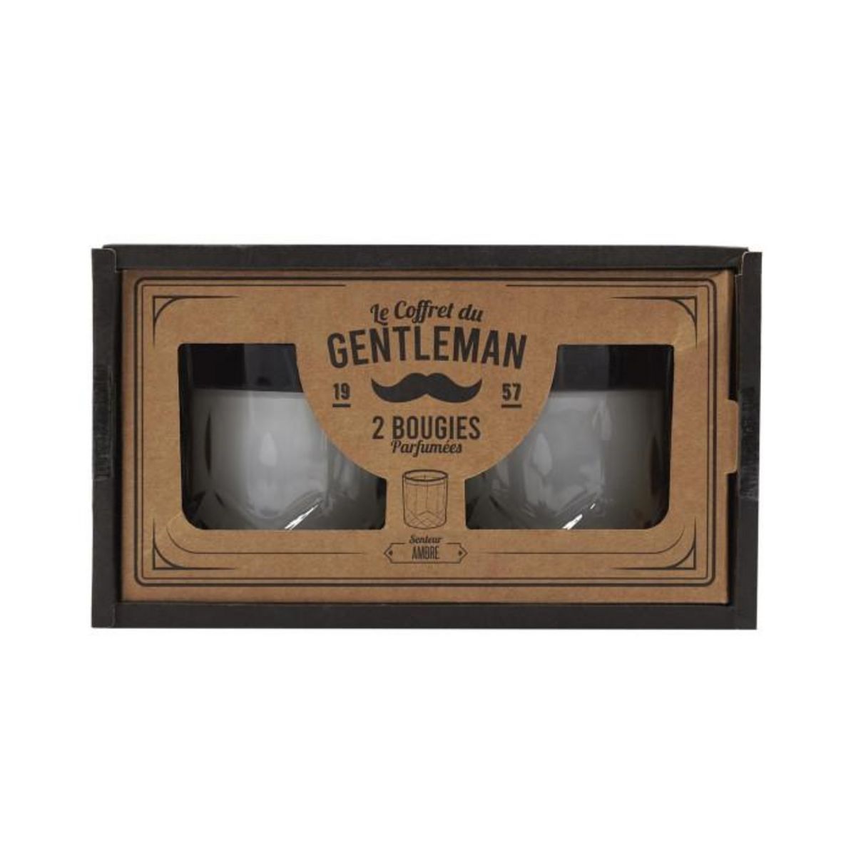 Paris Prix Lot de 2 Bougies Parfumées  Coffret  150g Ambre