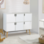Voir la diapositive 3 : ID MARKET Meuble de rangement cube enfant EMMIE avec 6 cases en bois blanc