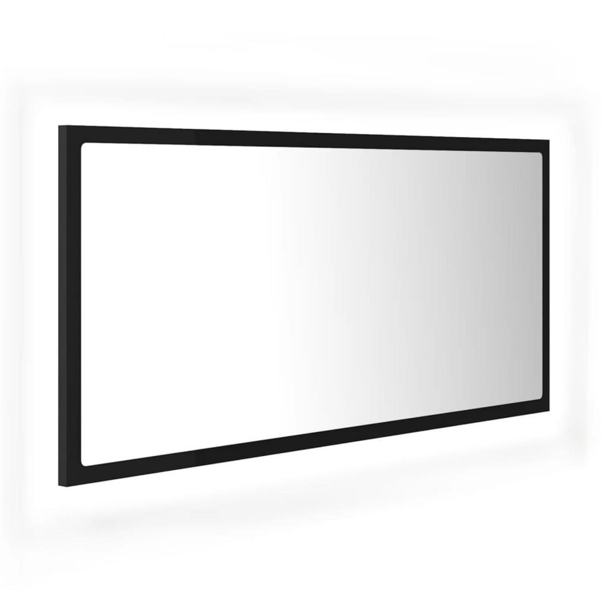 VIDAXL Miroir a LED de salle de bain Noir 90x8,5x37 cm Acrylique