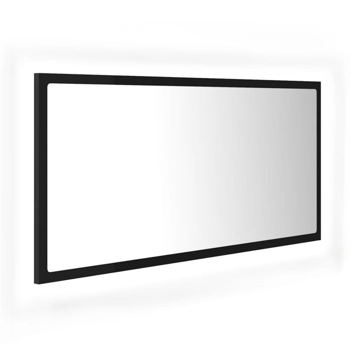 VIDAXL Miroir a LED de salle de bain Noir 90x8,5x37 cm Acrylique