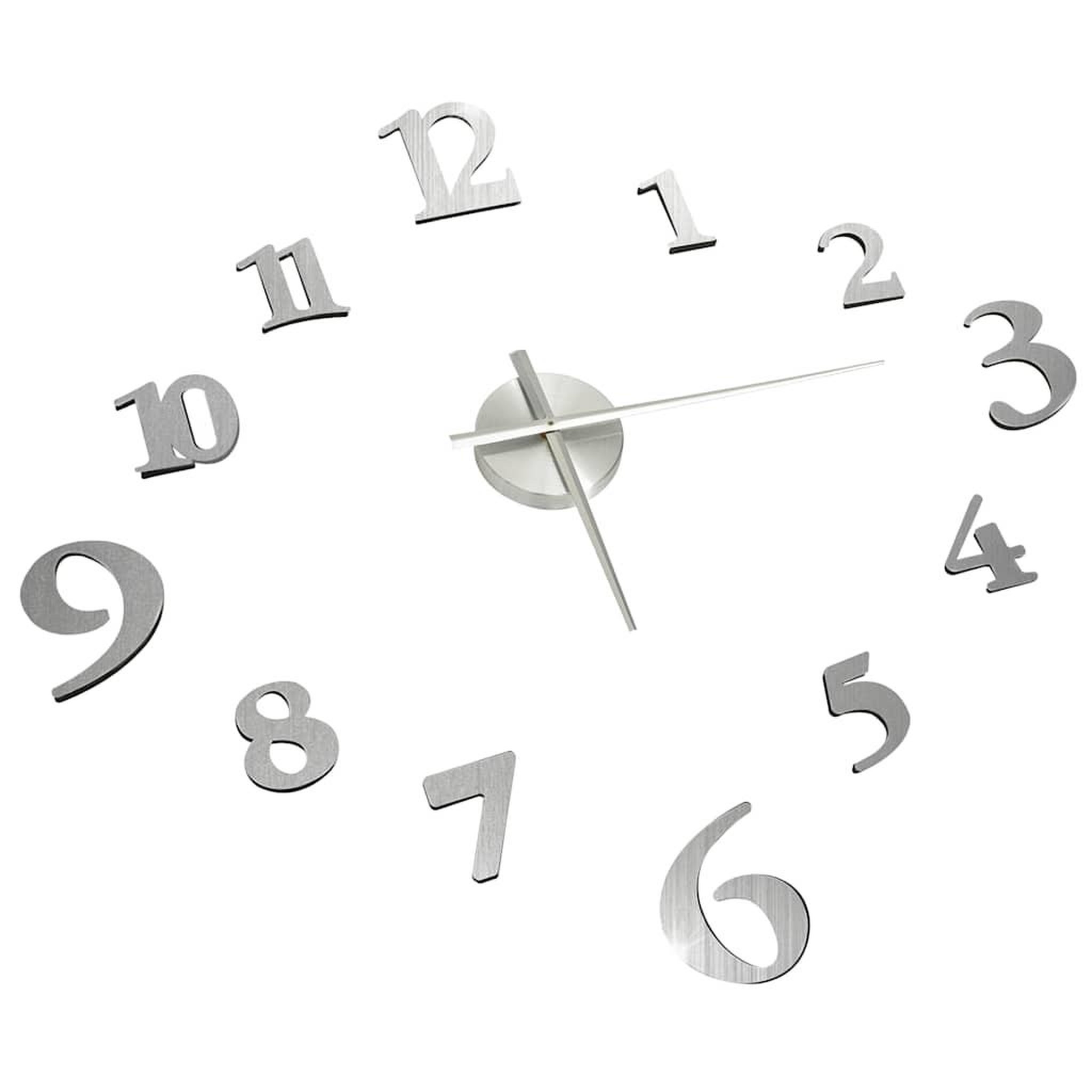 Voir la diapositive 3 : VIDAXL Horloge murale 3D Design moderne Argente 100 cm XXL