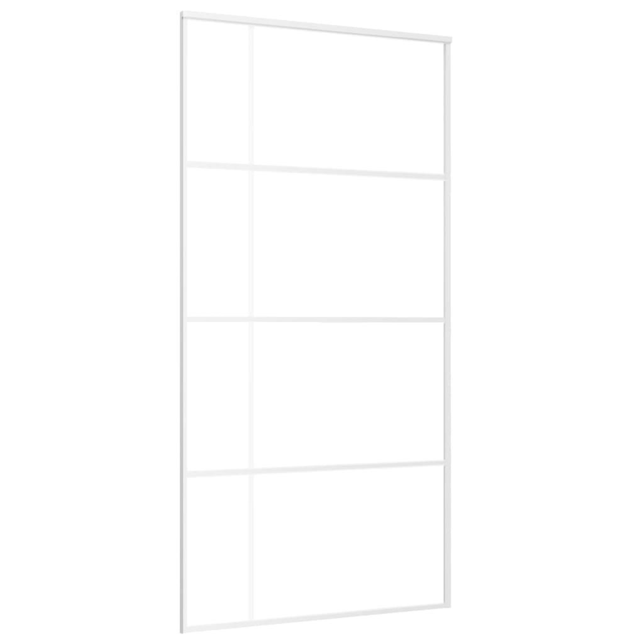 Voir la diapositive 2 : VIDAXL Porte coulissante Verre ESG et aluminium 102,5x205 cm Blanc
