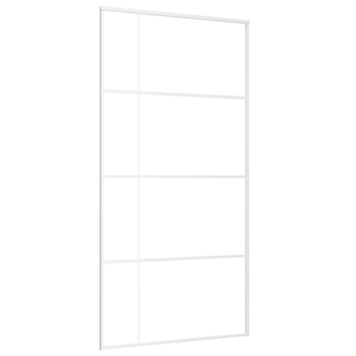 VIDAXL Porte coulissante Verre ESG et aluminium 102,5x205 cm Blanc