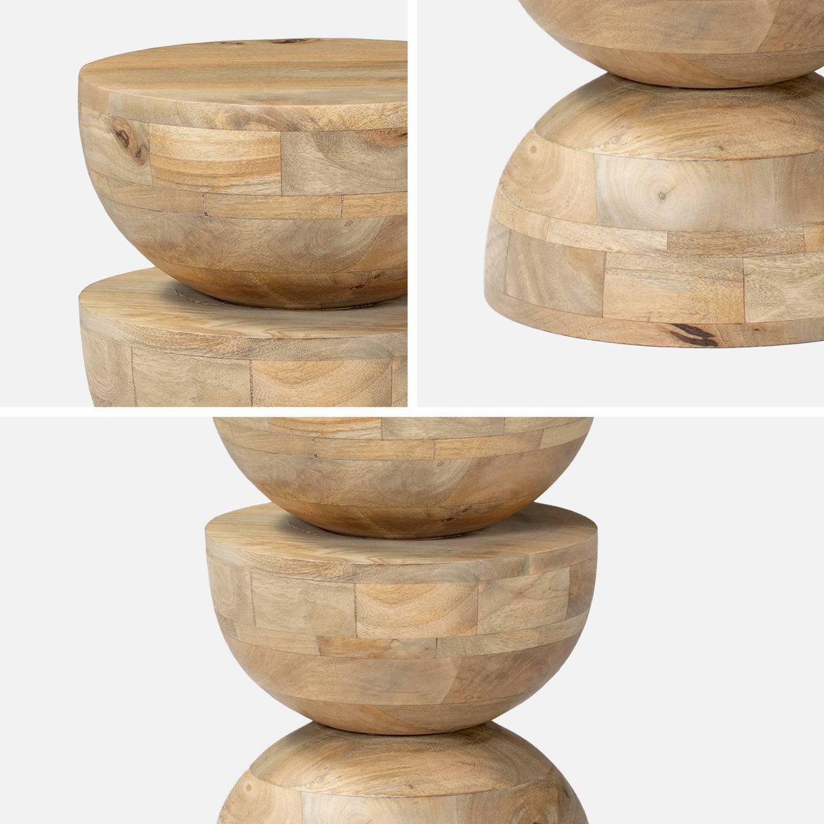 SWEEEK Table d'appoint. bout de canapé. table de chevet. tabouret en bois de manguier. Naturel. Sita. Ø30 x H 45cm