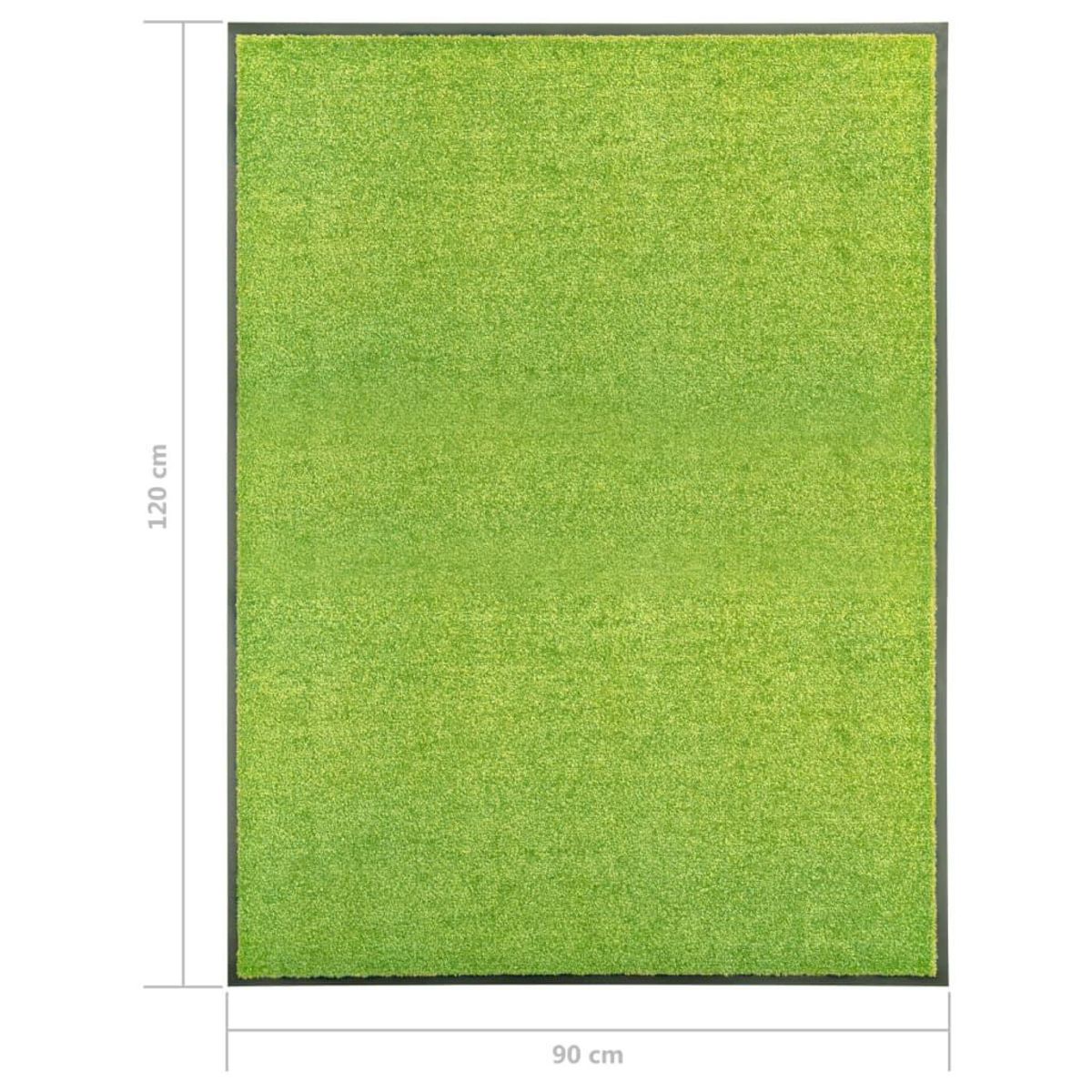 VIDAXL Paillasson lavable Vert 90x120 cm
