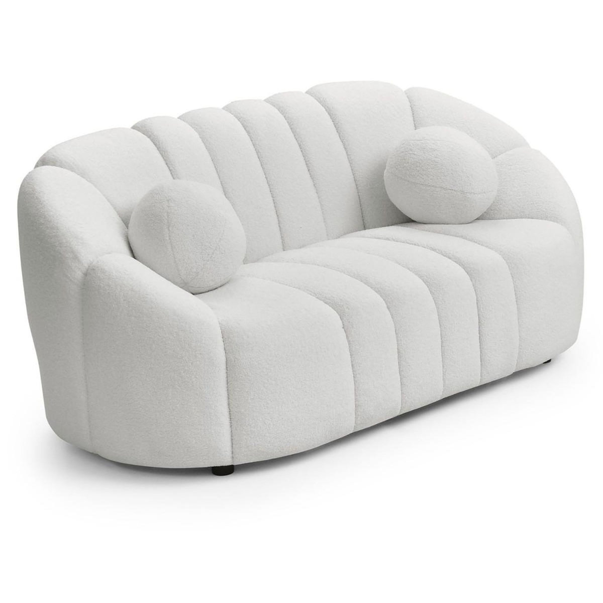Paris Prix Canapé 2 places Bouclette  Spencer  162cm Blanc