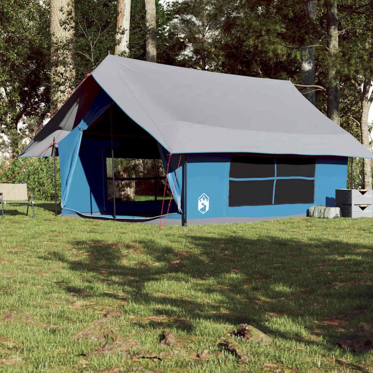 VIDAXL Tente de camping 5 personnes bleu impermeable