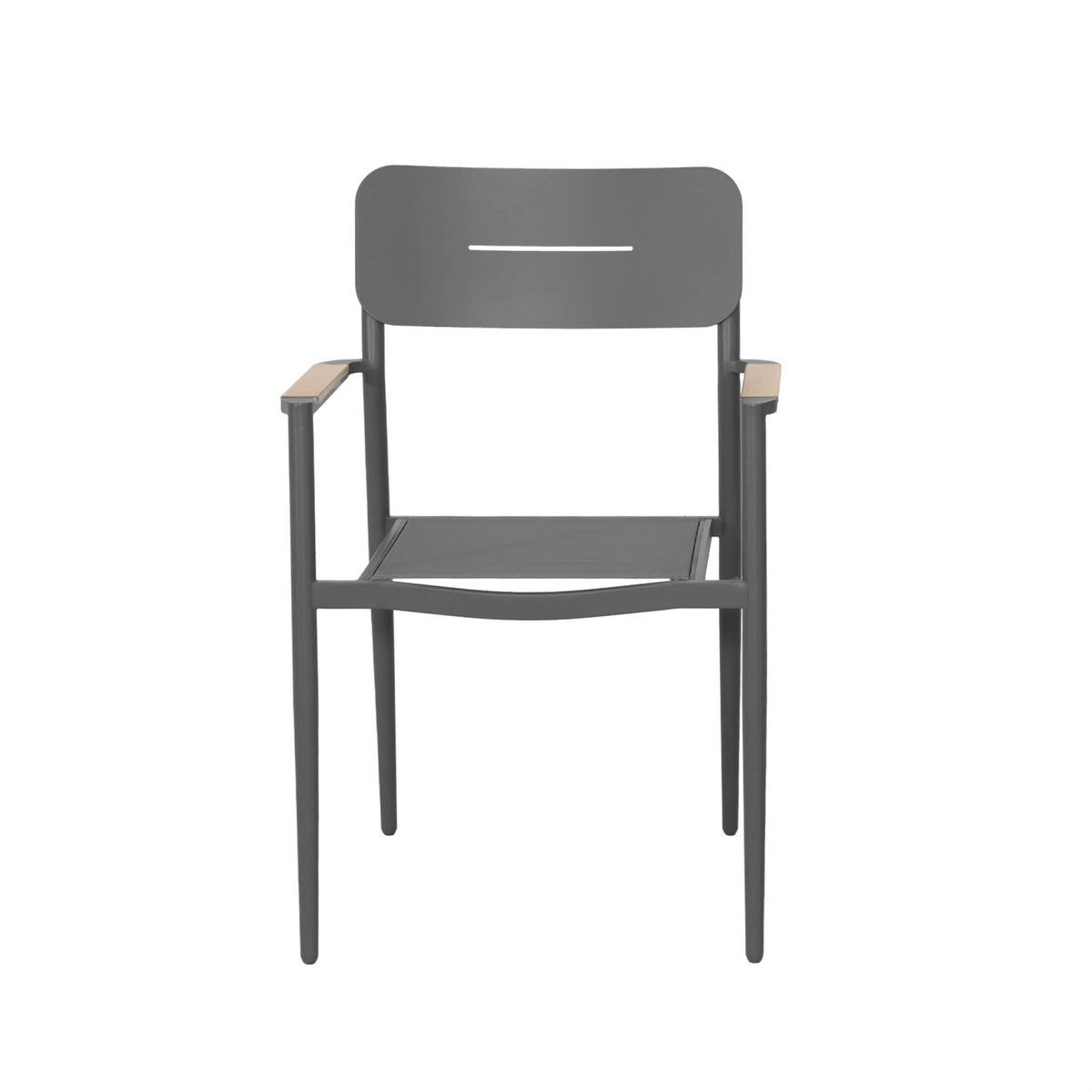 SWEEEK Lot de 4 fauteuils de jardin aluminium et textilène - Fira