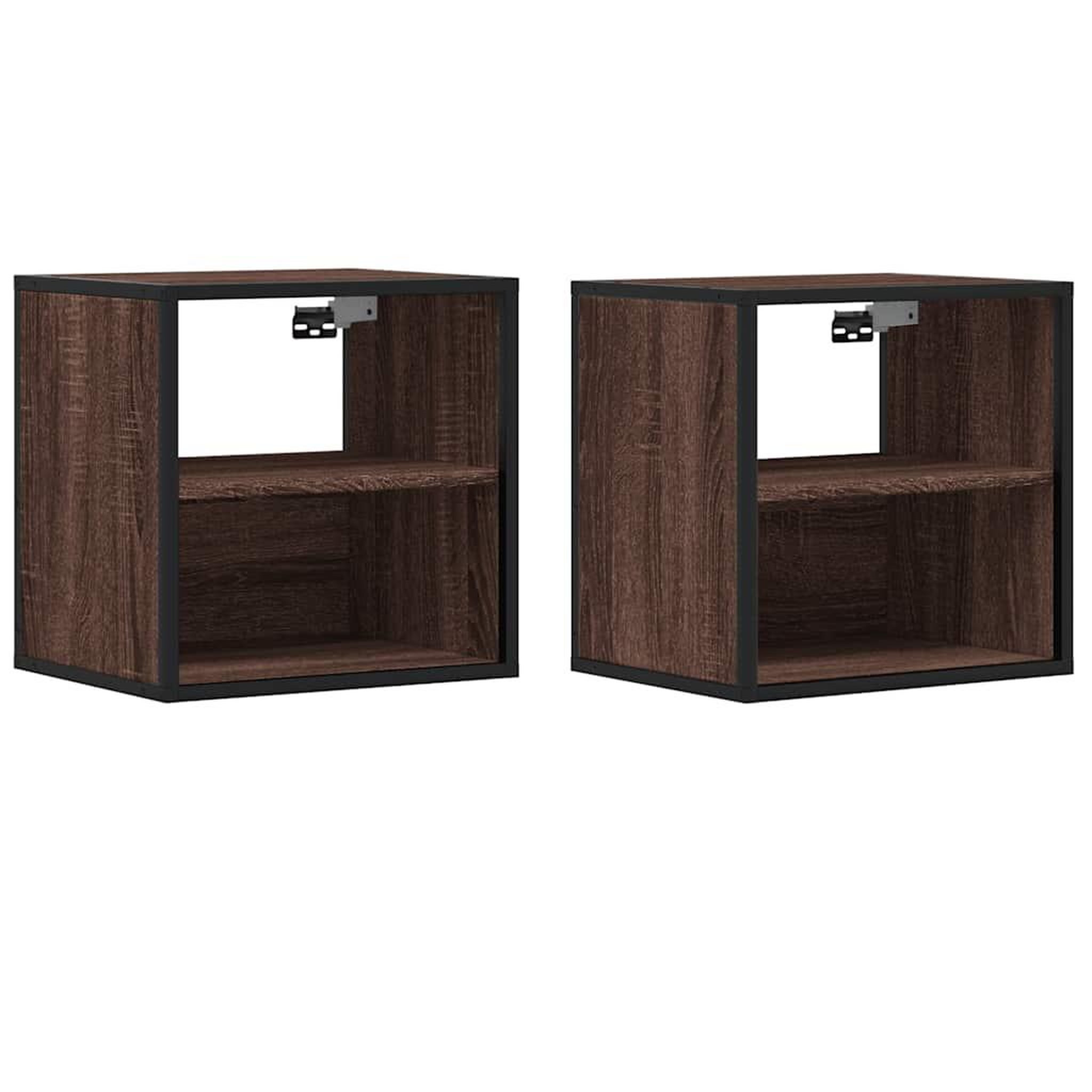 Voir la diapositive 2 : VIDAXL Tables de chevet murales 2 pcs chene marron 40x31x39,5 cm
