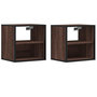 Voir la diapositive 2 : VIDAXL Tables de chevet murales 2 pcs chene marron 40x31x39,5 cm