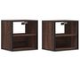 Voir la diapositive 2 : VIDAXL Tables de chevet murales 2 pcs chene marron 40x31x39,5 cm