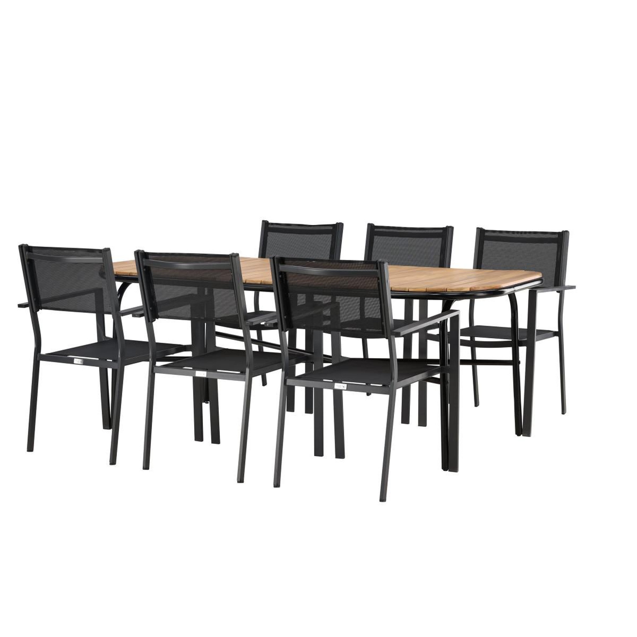 Voir la diapositive 5 : Paris Prix Ensemble table de jardin & 6 chaises  holmbeck & copacabana  200cm naturel & noir