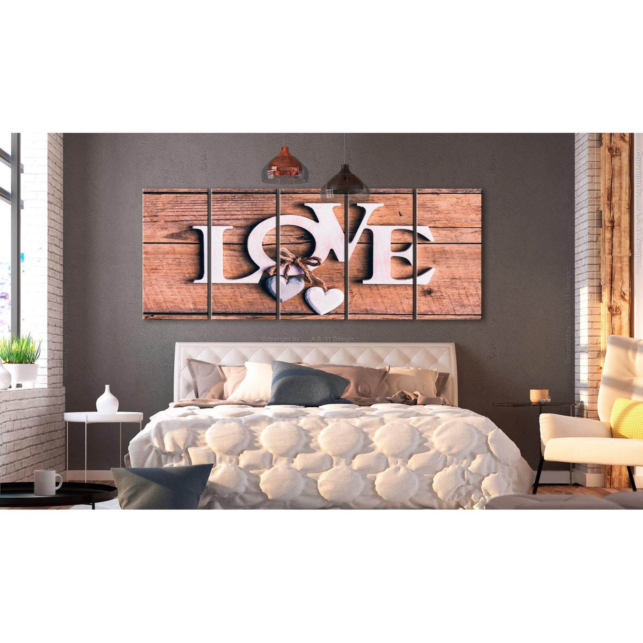 Voir la diapositive 2 : Paris Prix Tableau imprimé 5 panneaux  wooden letters narrow