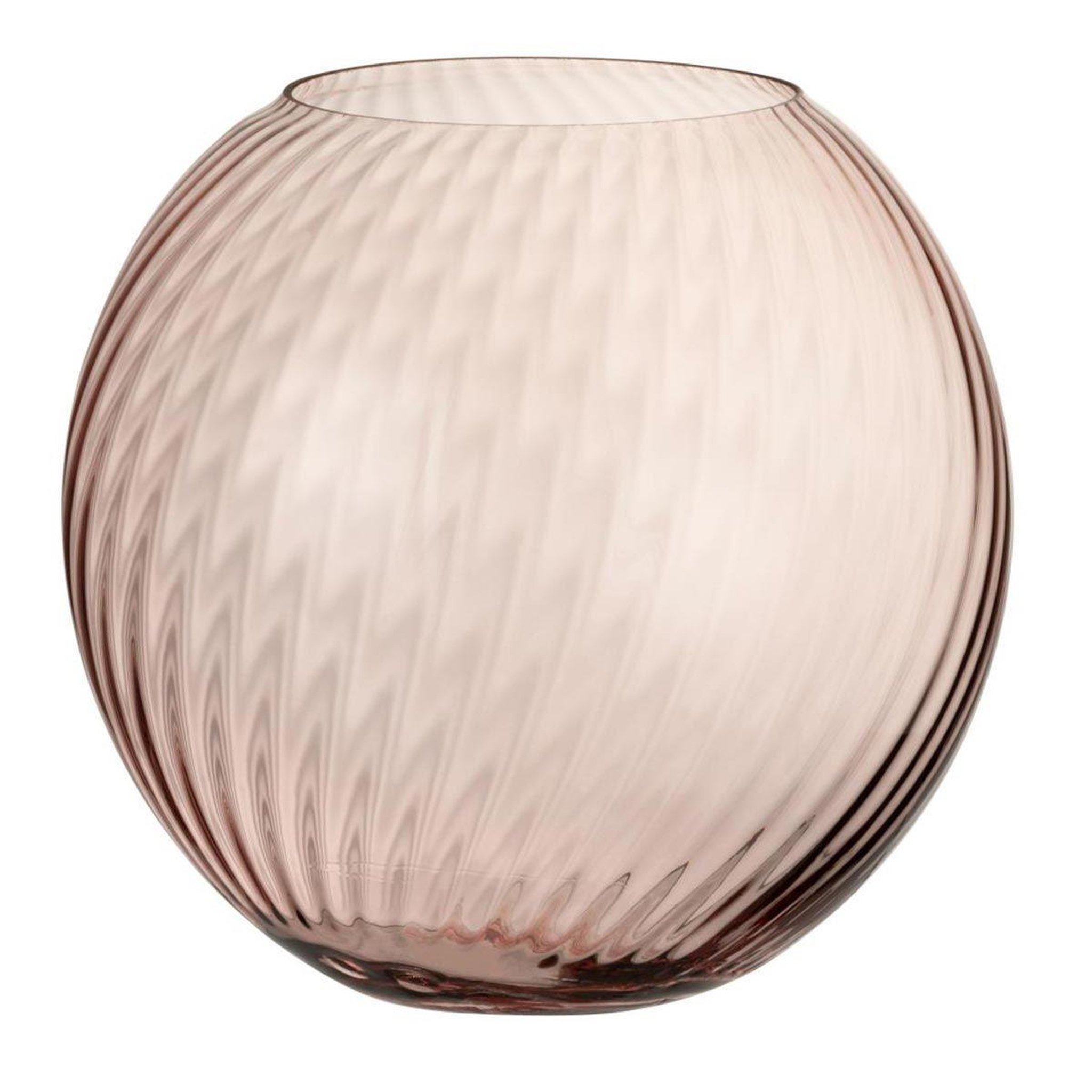 J-LINE Vase design en verre  canne rond  25cm rose