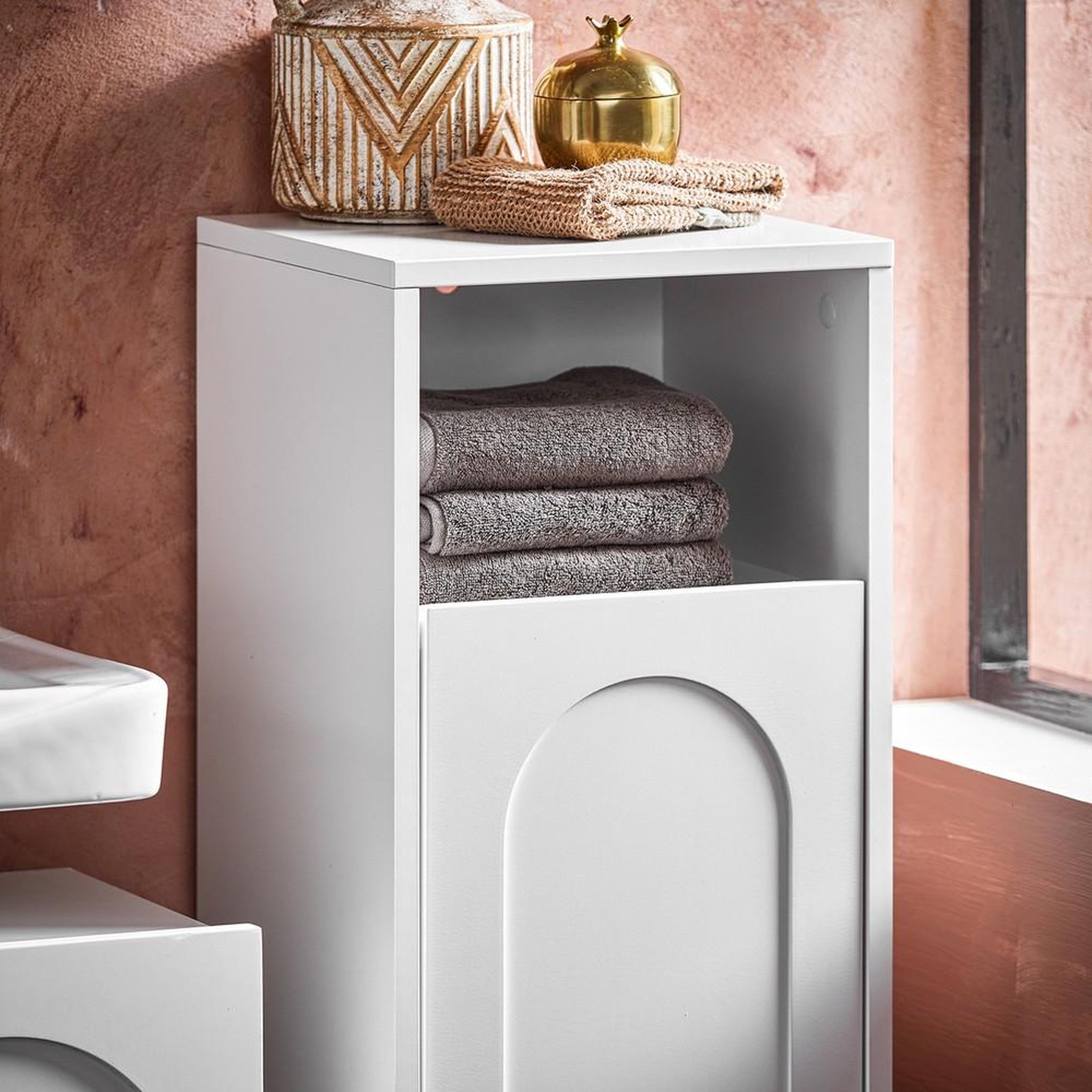 Voir la diapositive 6 : SOBUY SoBuy - Meuble De Buanderie à une porte - Blanc - 30x30x97cm - Moderne - BZR161-W