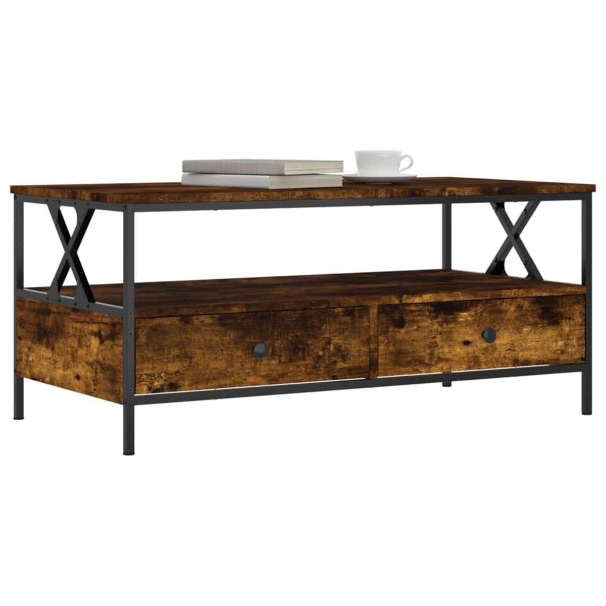 VIDAXL Table basse chene fume 100x51x45 cm bois d'ingenierie