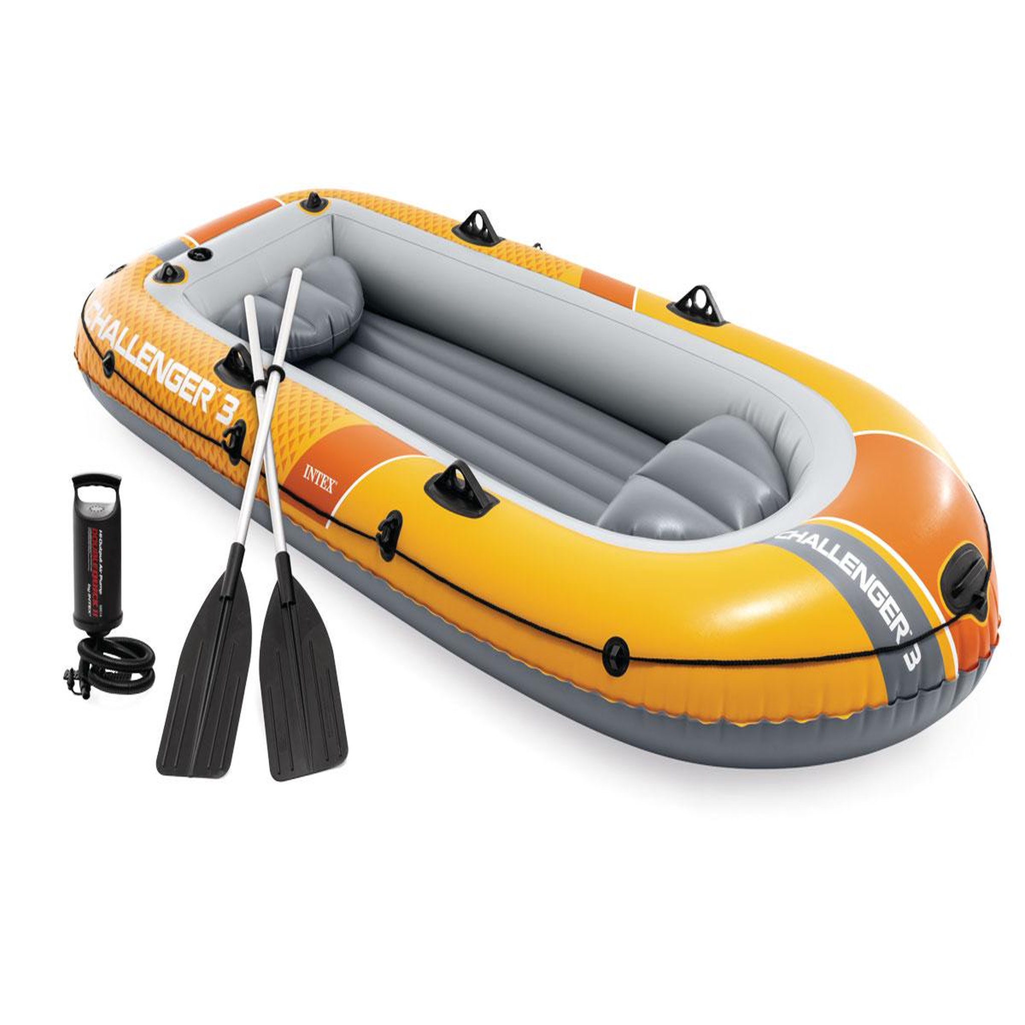 Voir la diapositive 1 : INTEX Kit bateau gonflable 3 places Challenger 3 avec rames et gonfleur - Intex