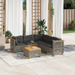 VIDAXL Salon de jardin 6 pcs avec coussins gris resine tressee